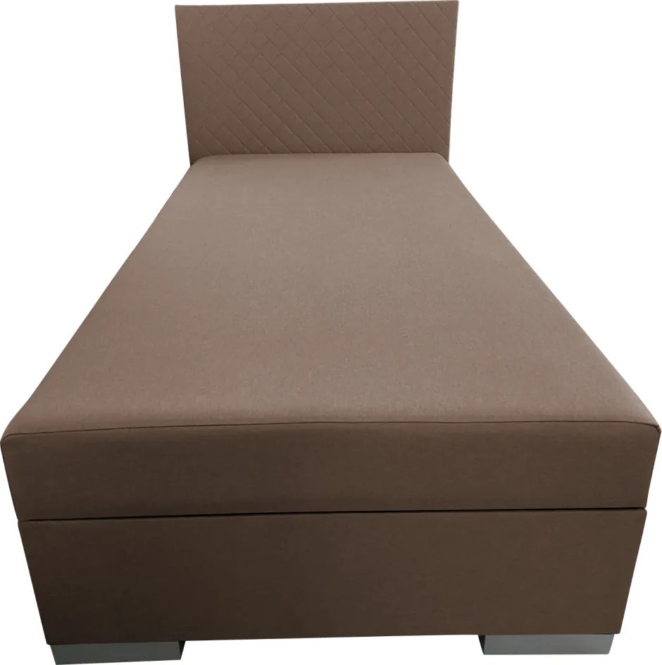 Boxspring ágy, egyszemélyes, barna, 90x200, univerzális, ADARA