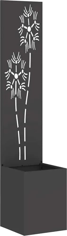 vidaXL Kertvédő vászon Fekete 32 x 140 cm Hidegen hengerelt acél