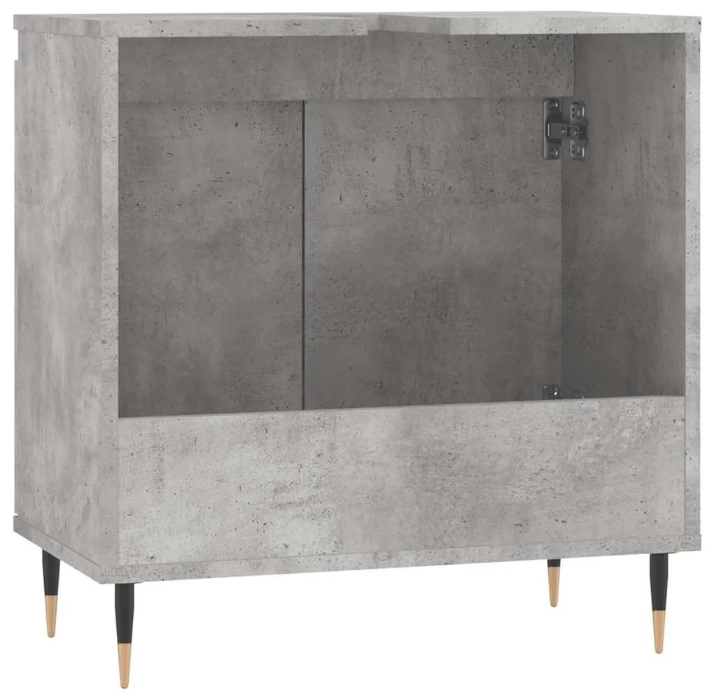 betonszürke szerelt fa fürdőszobaszekrény 58x33x60 cm
