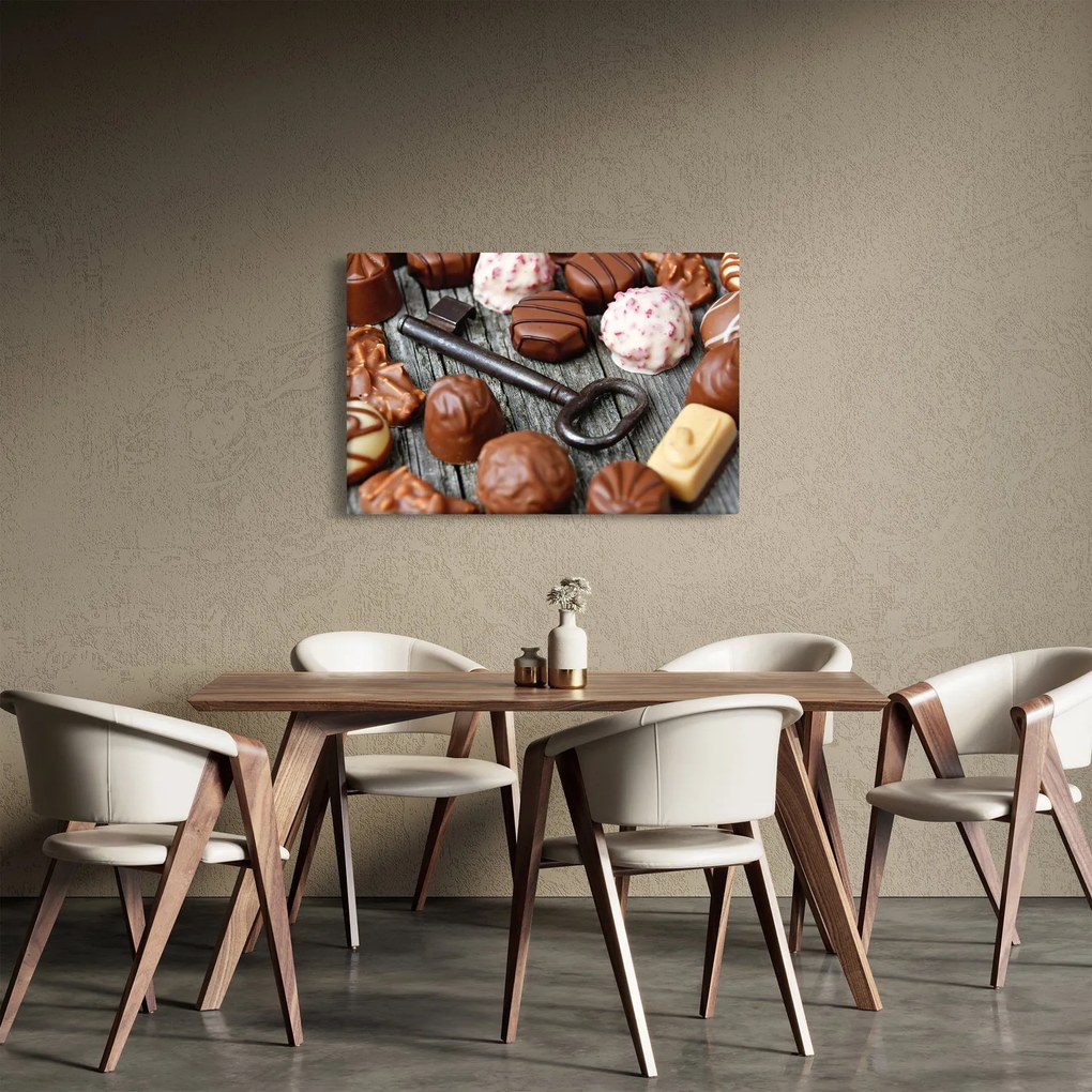 Csokoládé és a kulcs képe (90x60 cm)