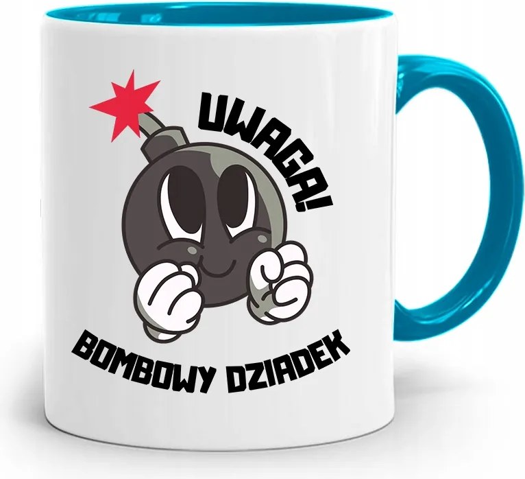 Kék Bögre Nagypapa Napja Bomba Nagypapa nyomtatott fényképpel