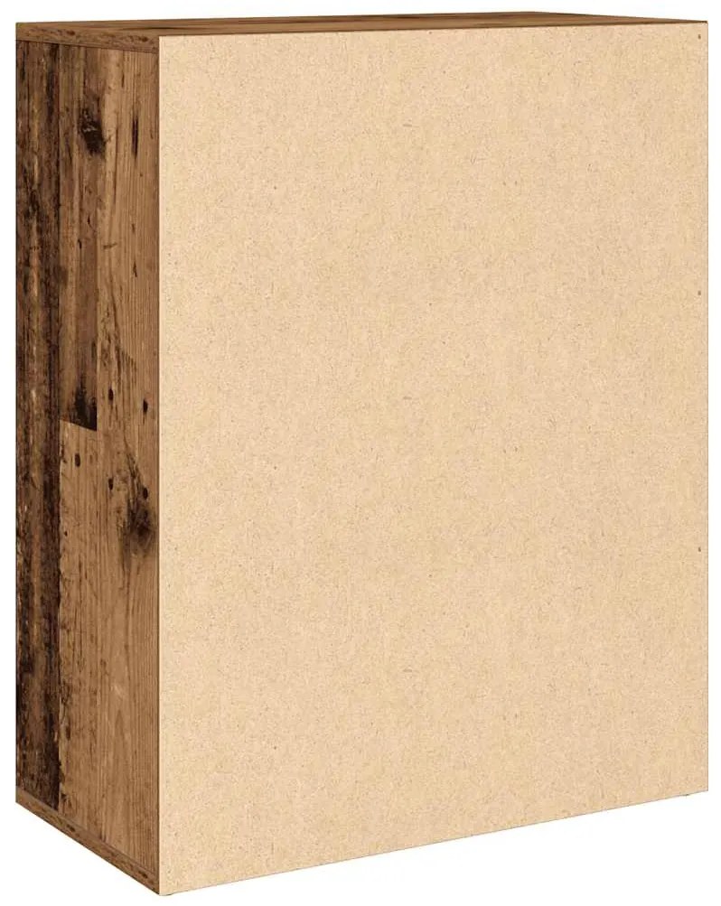 antik fa színű szerelt fa tálalószekrény 60x30x75 cm