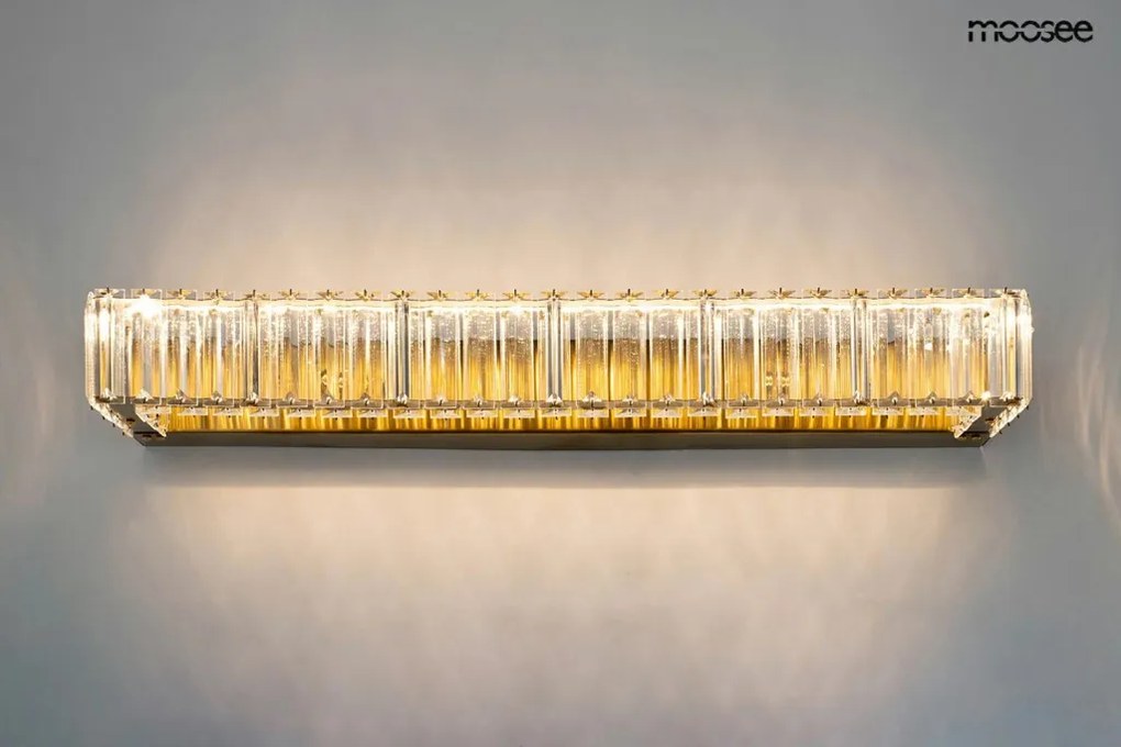 KING HOME MSE010100383 LIBERTY Kristály Fali Lámpa Átlátszó, Arany LED IP20