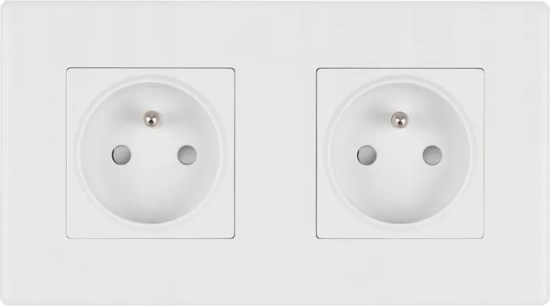 Kontakt Elektromos Aljzat Műanyag Keret Matt FI60 Dupla 2x1 Fehér
