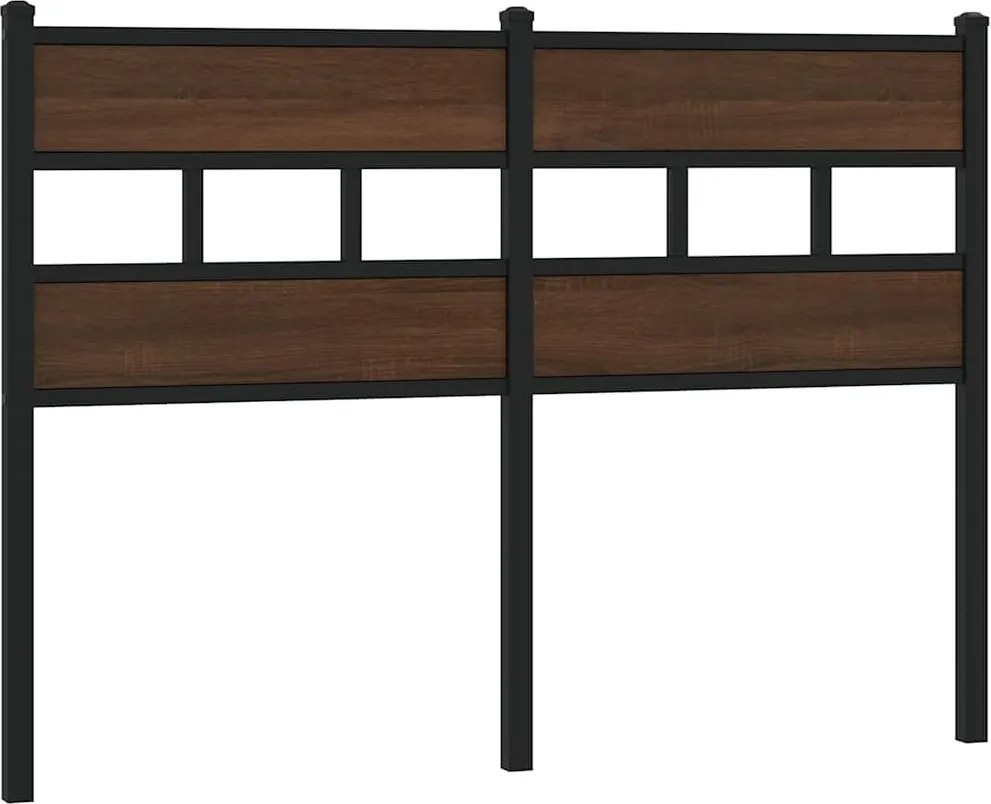 vidaXL barna tölgy színű acél és szerelt fa csere fejtámla 120 cm