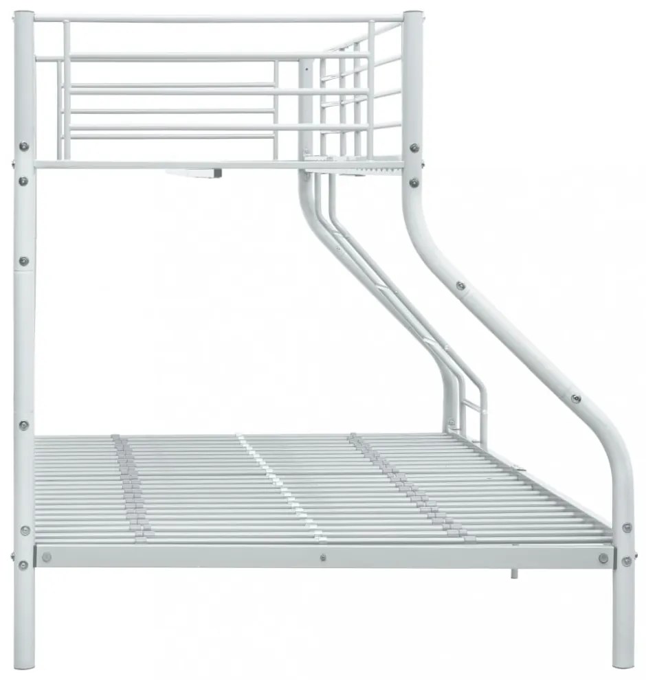 fehér fém emeleteságy-keret 140 x 200 cm/90 x 200 cm