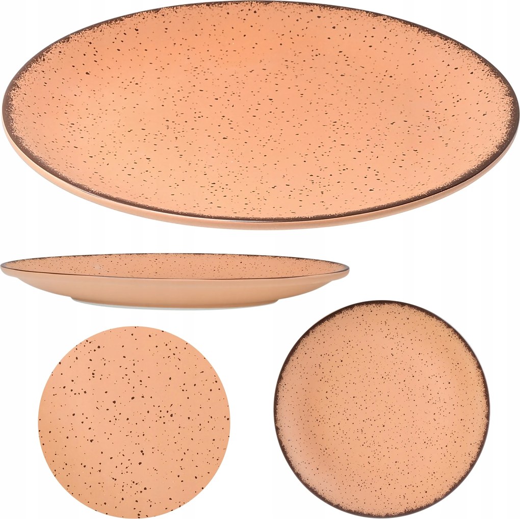 Desszerttányér kerek desszertes tányér reggelihez 21 cm narancs porcelán