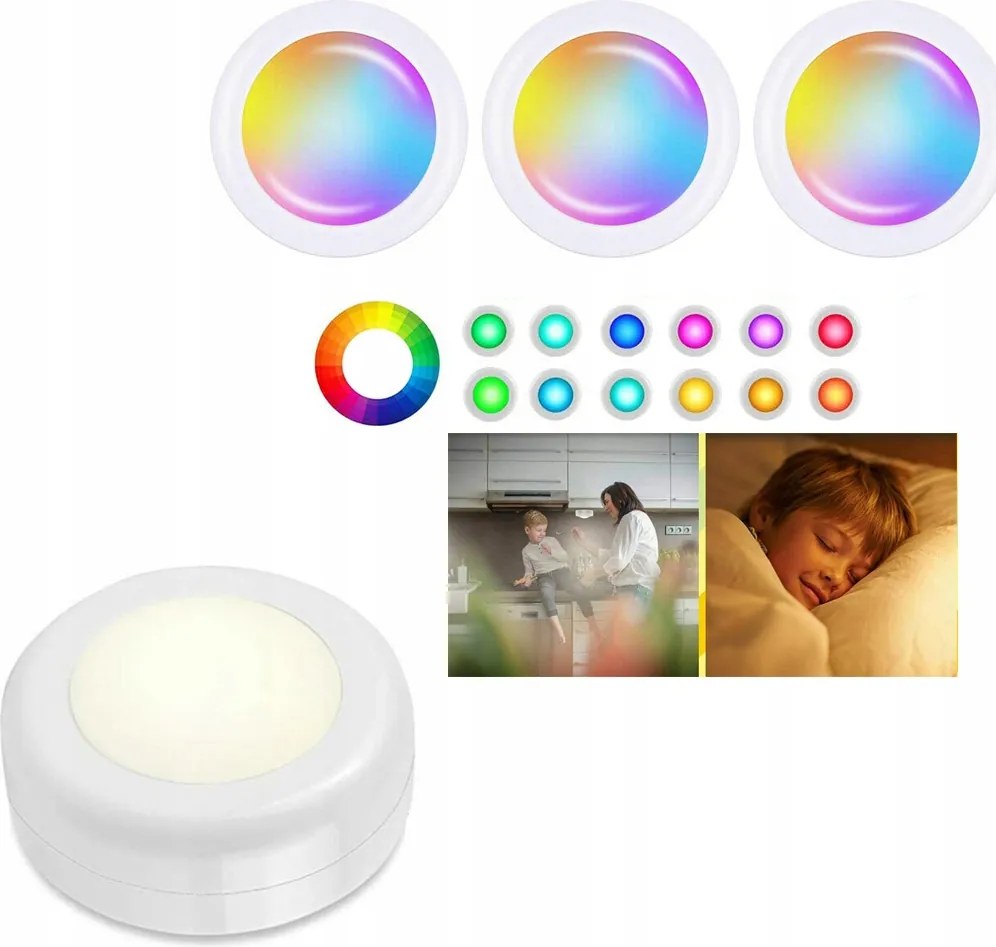 Akkumulátoros Diy Led Rgb világítás 6db