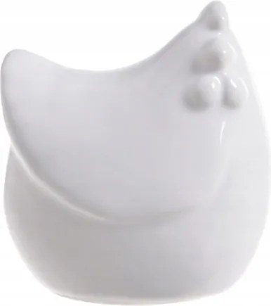 Tyúk fehér kerámia figura 6cm