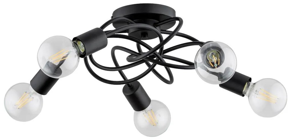 Felületre szerelhető csillár MAXIS 5xE27/15W/230V fekete