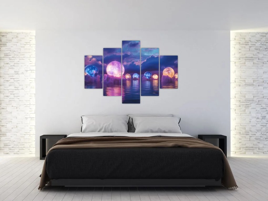 Kép - Bolygók a vízen (150x105 cm)