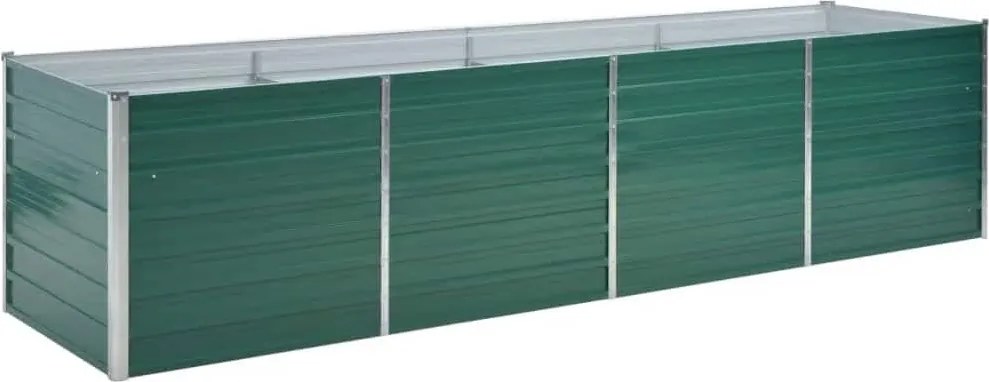 vidaXL zöld horganyzott acél kerti magaságyás 320 x 80 x 77 cm