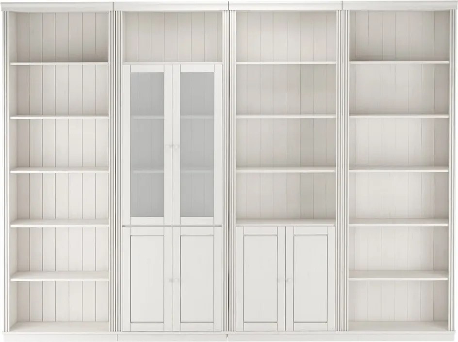 Fehér borovi fenyő könyvespolc 296x223 cm Anita – Støraa