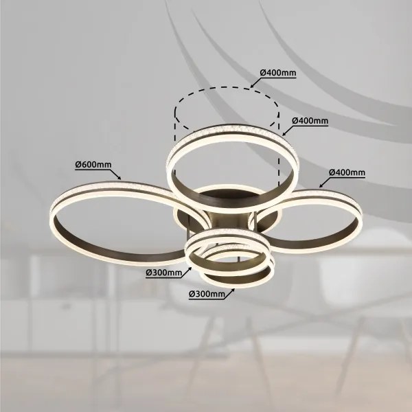 Globo 67314-120 - LED Dimmelhető mennyezeti lámpa GROUNI LED/120W/230V + távirányító