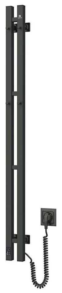 Elektromos törölközőszárító termosztáttal SILOUETTE 187W/230V 120,6cm IP44 fekete jobb