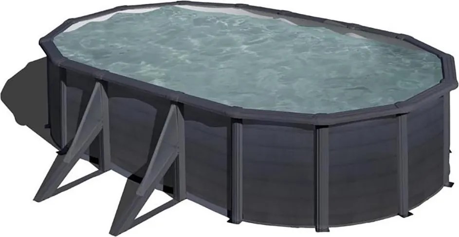 GRE KIT GRAPHITE fémfalas családi medence szett 6,1 x 3,75 x 1,2 m