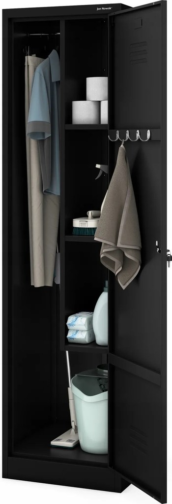 Fém háztartási szekrény keskeny felmosóoszlop Jan Nowak Agnes Fekete