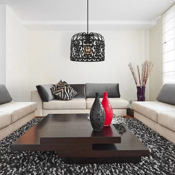 Rabalux 2156 - Csillár ALESSANDRA 1xE27/60W/230V fekete