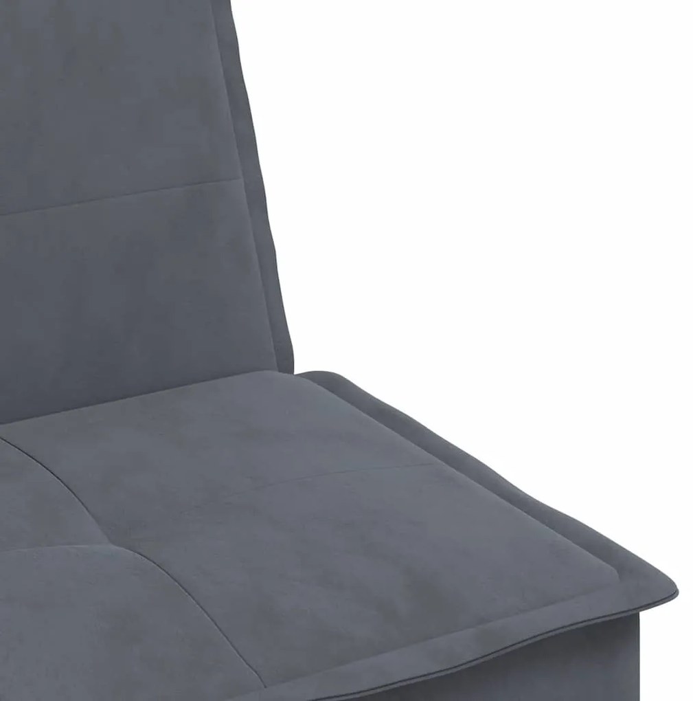 vidaXL sötétszürke L-alakú bársony kanapéágy 255x140x70 cm