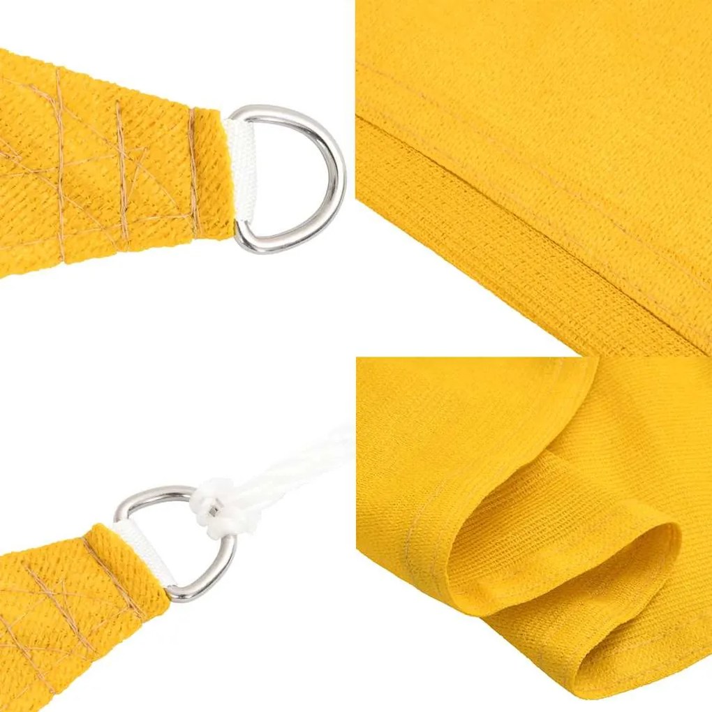 sárga négyszögletű HDPE napvitorla 160 g/m² 3,5x5 m