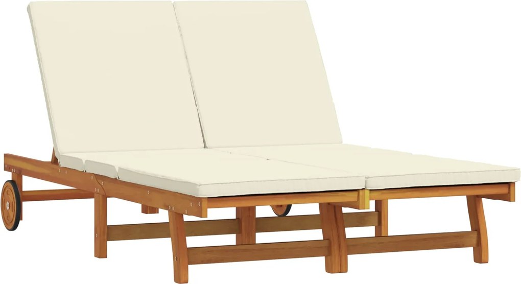 vidaXL Napozó 2-személy Barna 63 x 199 x 85 cm Tömör Akácfa