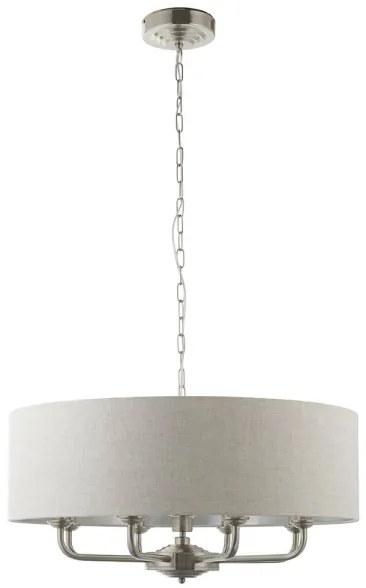 Endon 99152 - Csillár láncon HIGHCLERE 8xE14/40W/230V szürke/matt króm