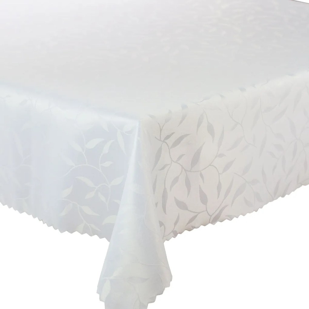 Abrosz Foltálló Asztalra Fehér Levelek Esküvői áldozás 130x320 cm