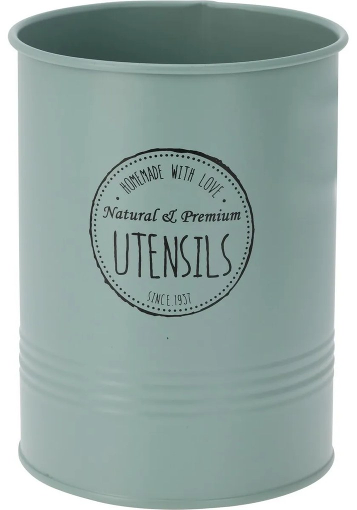 Fém evőeszköz állvány, 12 x 17 cm, zöld