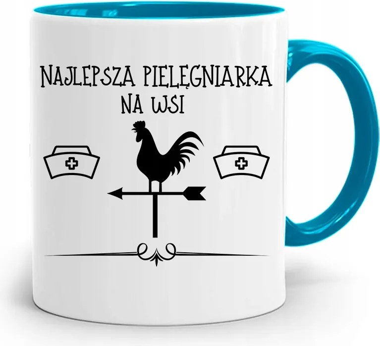 Kék Ápolónő Bögre Legjobb Ápolónő nyomtatott fényképpel