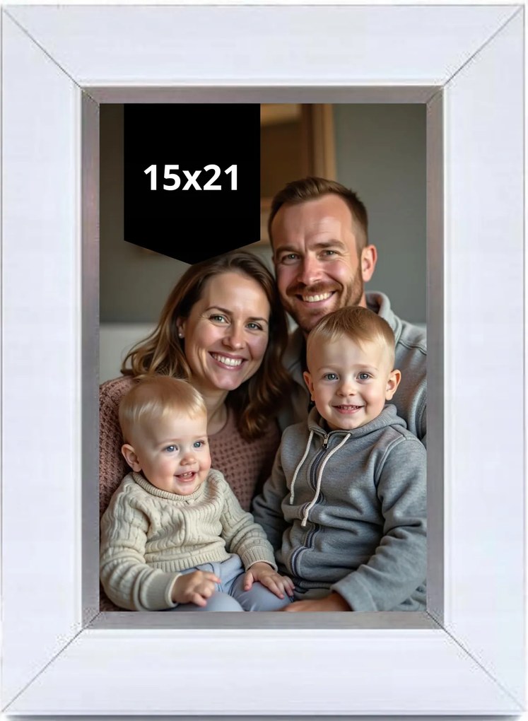 Képkeret 15x21 gloria fehér portré esküvői közösségi