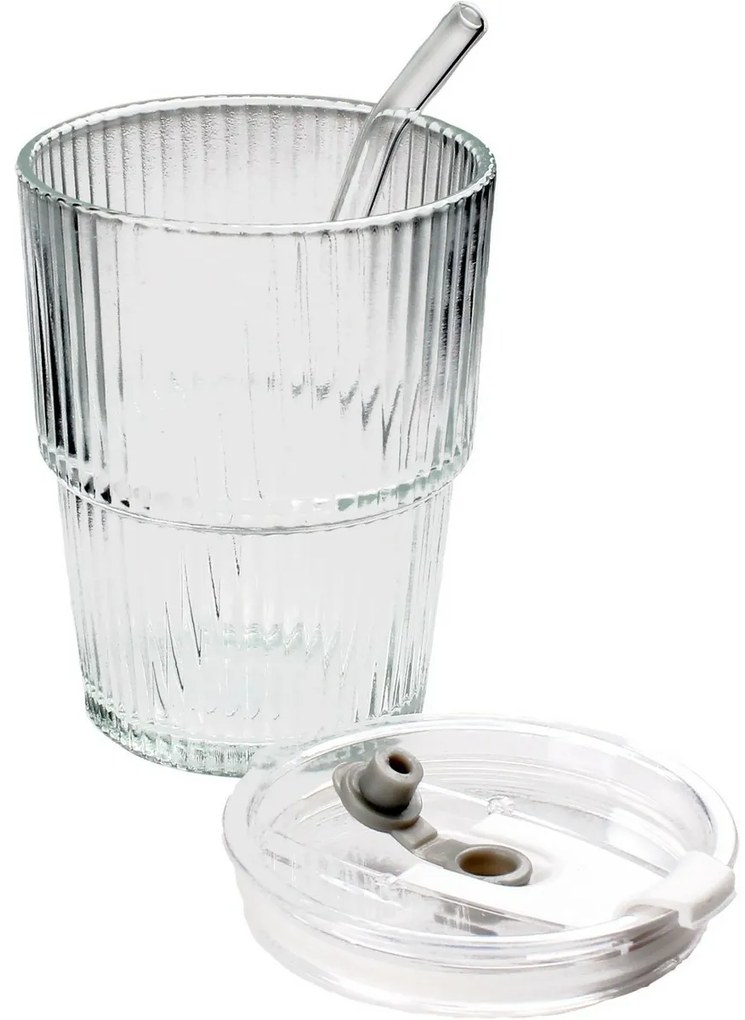 Toro Pohár szalmával 320 ml, 9,5 x 9,5 x 11,3 cm