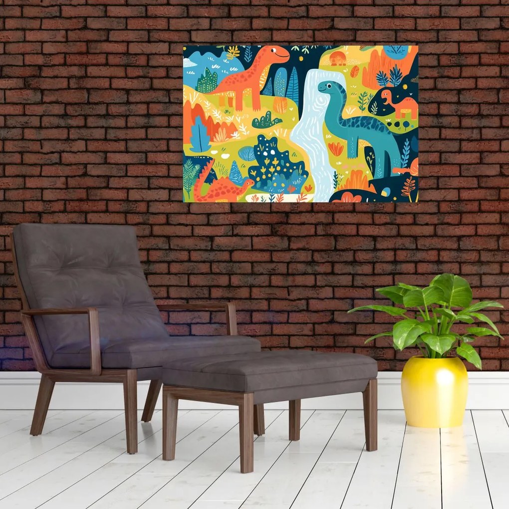 Kép - Vidám dinoszauruszok (90x60 cm)