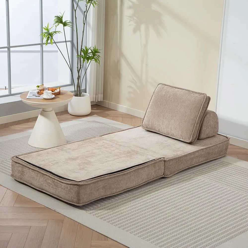 CALMERO kinyitható, multifunkciós kanapé – világosbarna