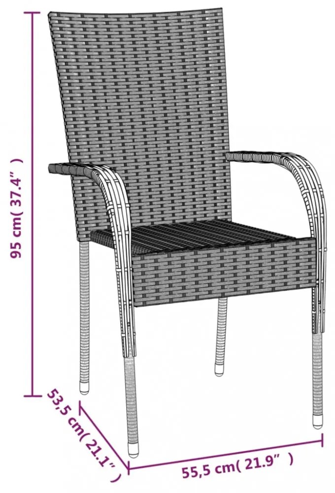 vidaXL 7 részes barna polyrattan kerti étkezőgarnitúra