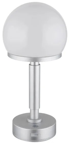 Globo 21034SI - LED Újratölthető érintős asztali lámpa HAKU LED/2,5W/5V 2800K ezüst