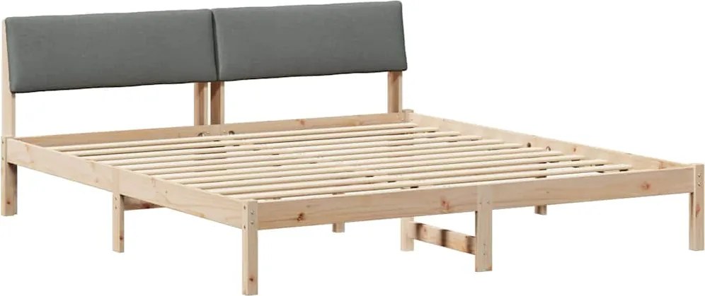 vidaXL Ágykeret barna és sötétszürke 180 x 200 cm Tömör fenyőfa