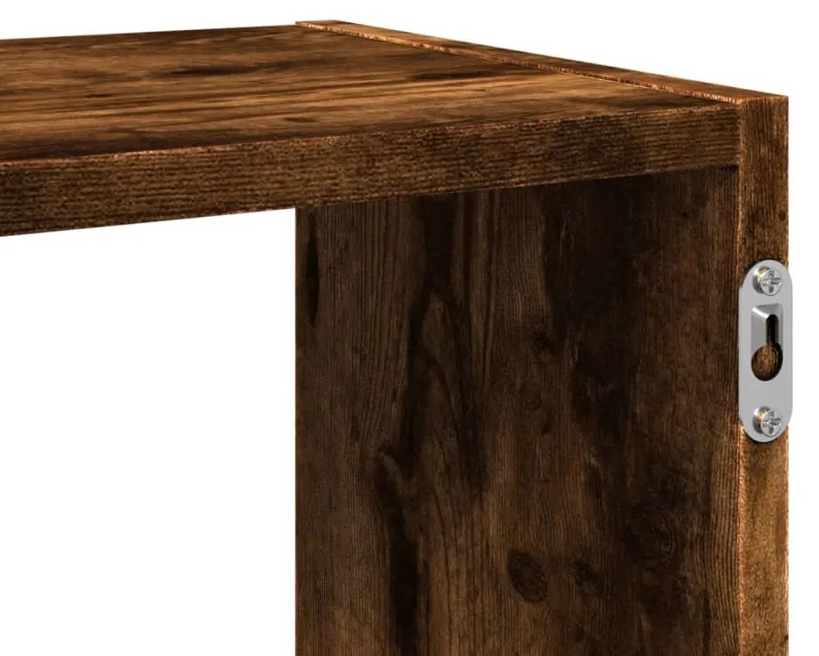 füstös tölgy színű szerelt fa fali polc 100 x 25 x 50 cm