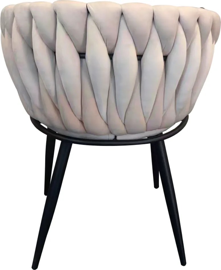Étkezőszék, világosbézs Velvet szövet/fekete, BLER