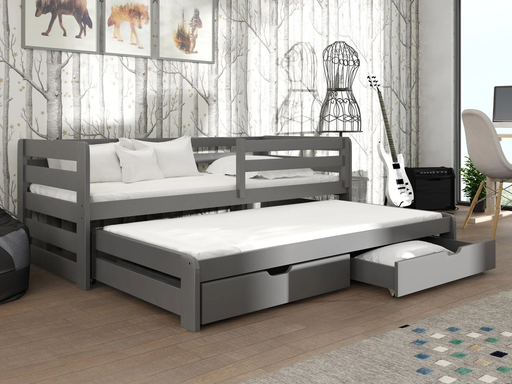 Gyerekágy 90 cm Sina (grafit) (ágyráccsal). 615022