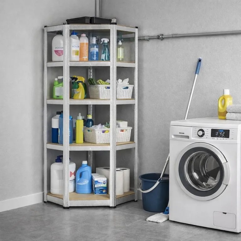 Sarokpolc garázsba 5 polc 180 x 70 x 40–70 cm 875 kg