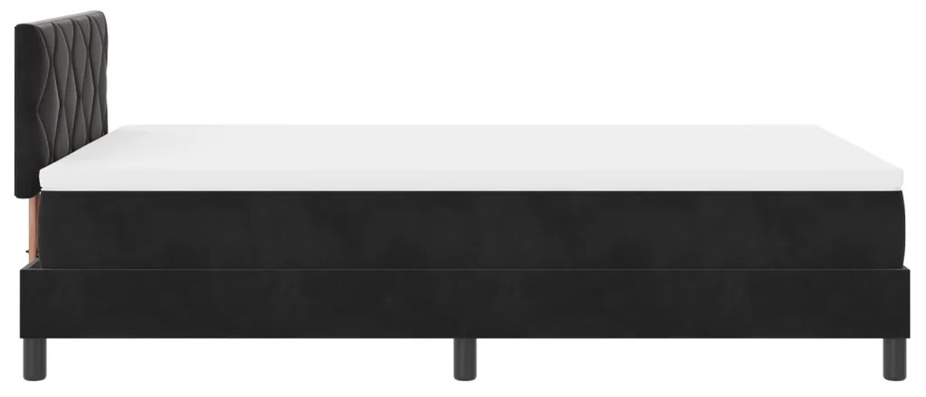 Boxspring Ágy Mattal és LED-del Fekete 120x200 cm Bársonyos
