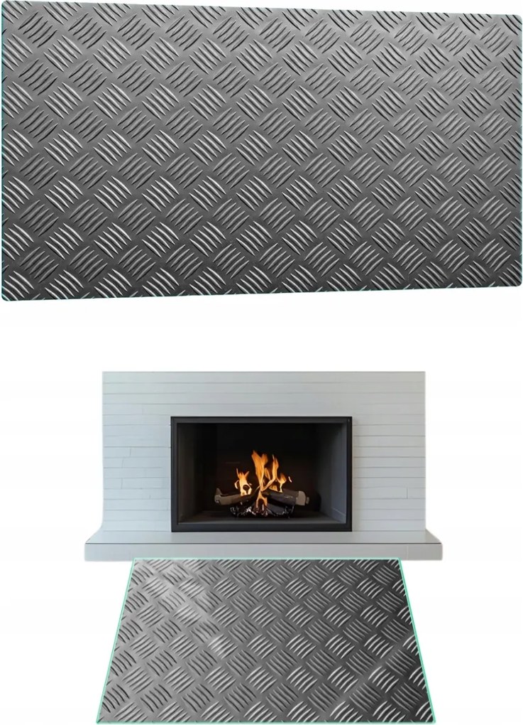 Kandalló Alatti Üveg Edzett Üveg Állvány Méret 70x52cm Grafika Fém