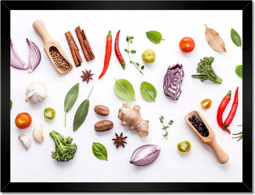 Poszter keretben 40x30 Friss gyógynövények menta ánizs