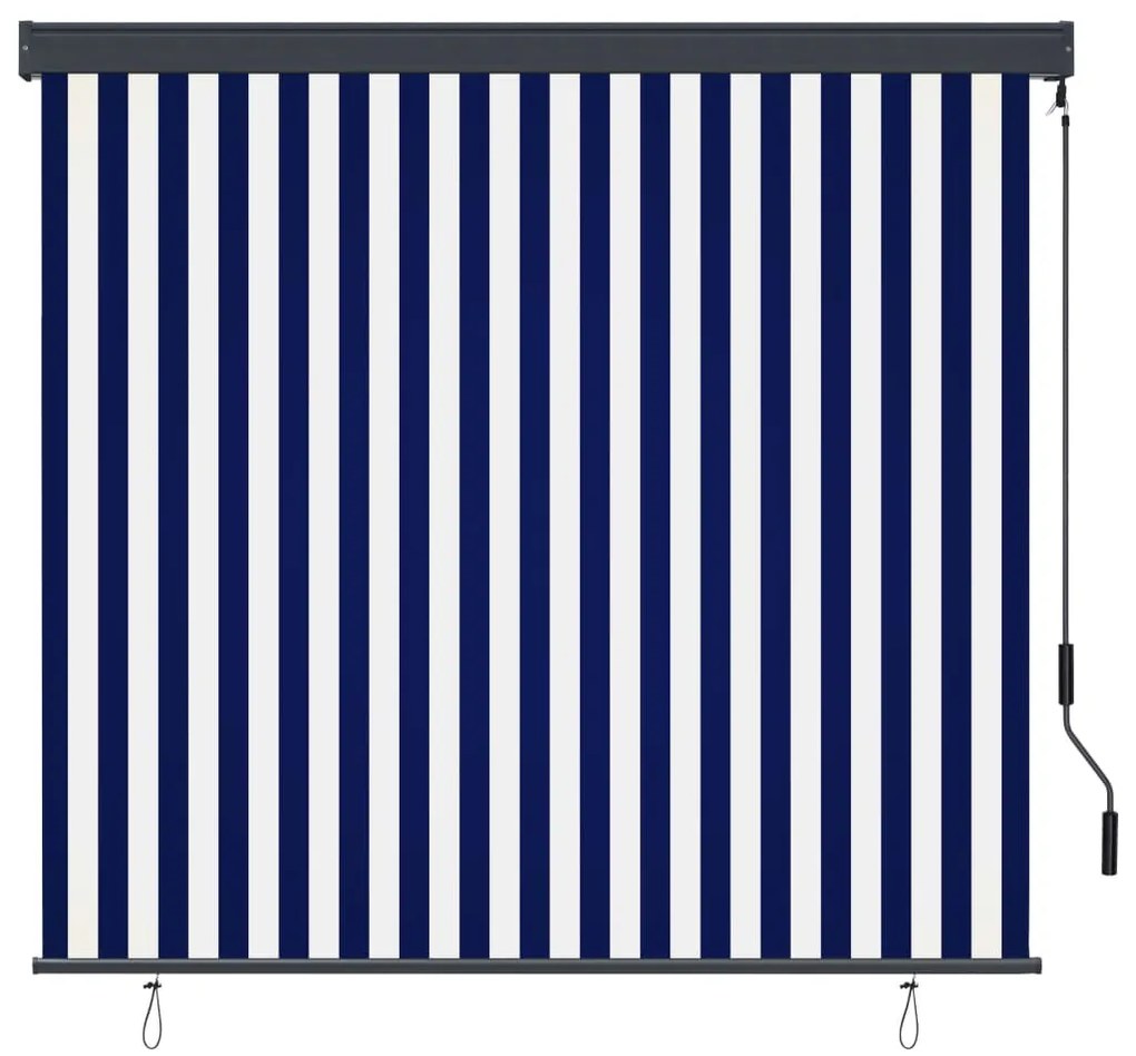 fehér és kék kültéri roló 160 x 250 cm