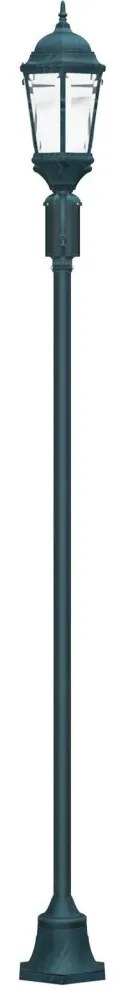 Kerti lámpa oszlop 2-lámpás E27 Zöld 220 cm Alumínium