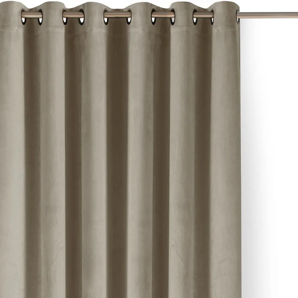 Bézs bársony dimout (részleges sötétítő) függöny 265x225 cm Velto – Filumi