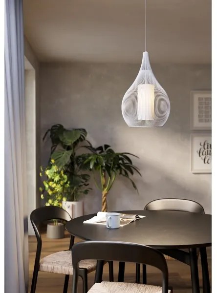 Eglo 900829 - Csillár zsinóron RAZONI 1xE27/40W/230V fehér
