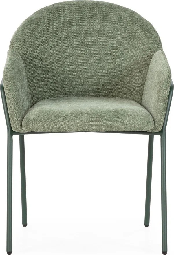 Zöld kárpitozott étkezőfotel szett 2 db-os Aslin – MOME