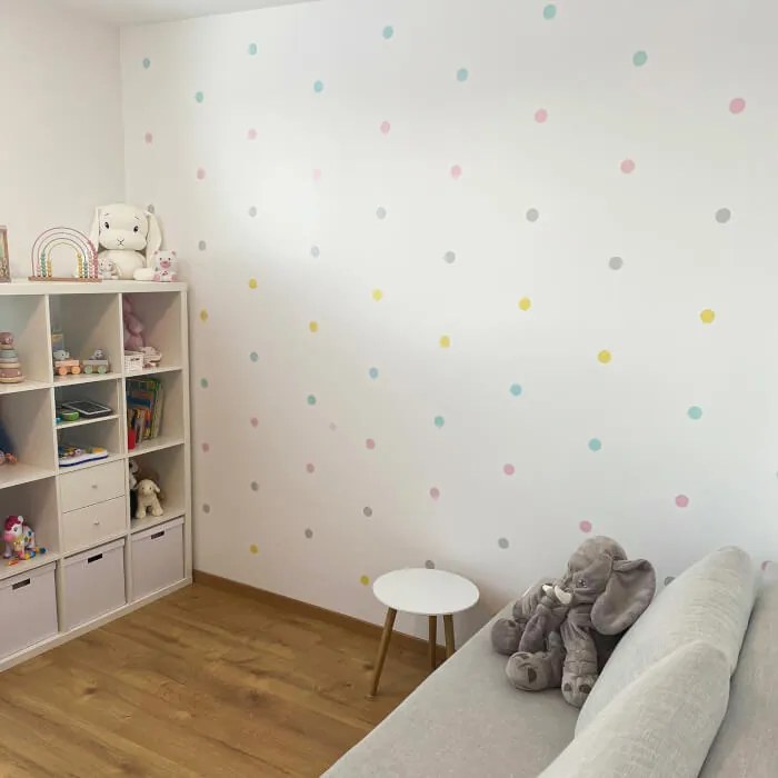 INSPIO Pöttyös fal pasztell színben