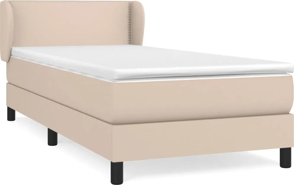 vidaXL cappuccino színű műbőr rugós ágy matraccal 80 x 200 cm